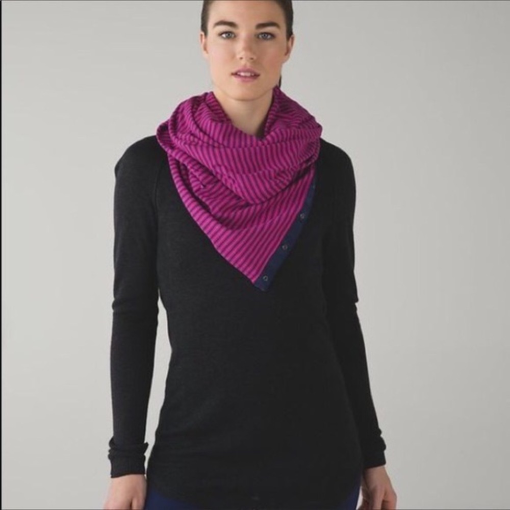 Lululemon Raspberry Glo Striped Vinyasa Scarf
